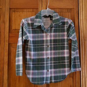 ROUTE 66 green plaid L/S shirt sz 7/8 boys